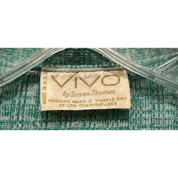 Vtg VIVO by Susan Thomas Cardigan Argyle Green White - Picture 3 of 8